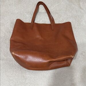 Madewell Elegant Brown Leather Tote Bag